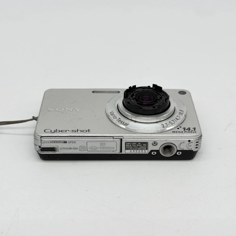 Sony Cyber-shot DSC-W350 14.1MP Digital Camera Silver Bundle - Tested Read